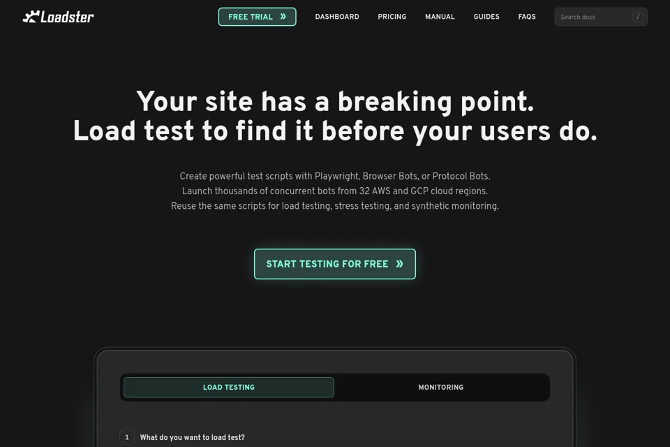 Aperçu de la landing page