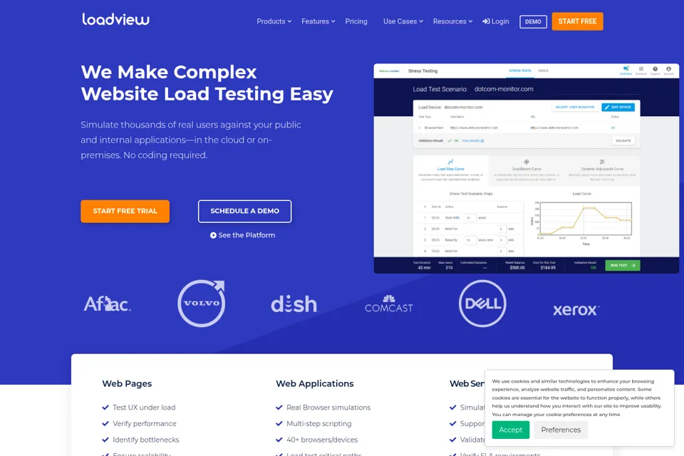 Aperçu de la landing page