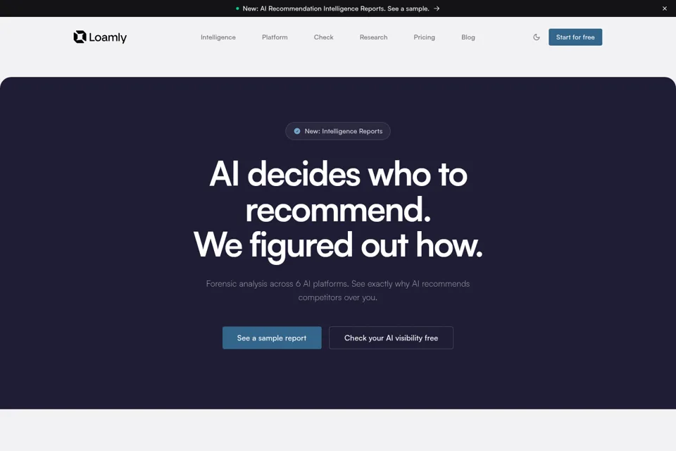 Aperçu de la landing page