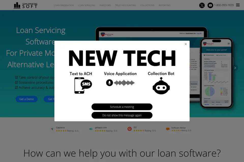 Aperçu de la landing page