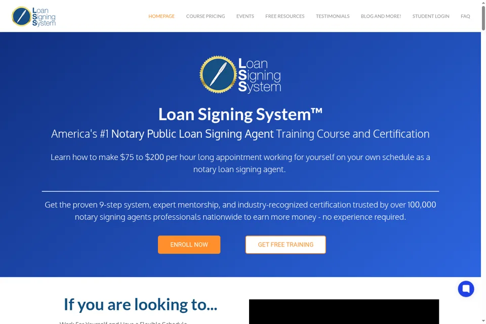 Aperçu de la landing page
