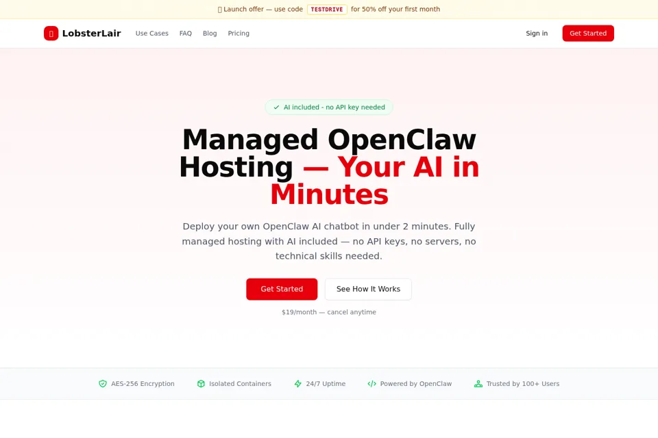 Aperçu de la landing page