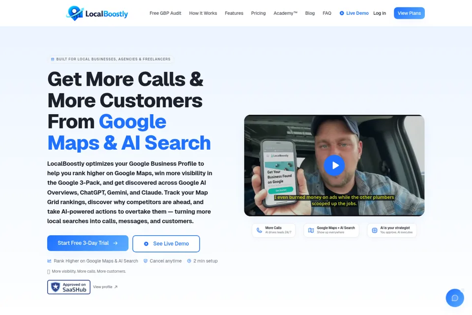 Aperçu de la landing page