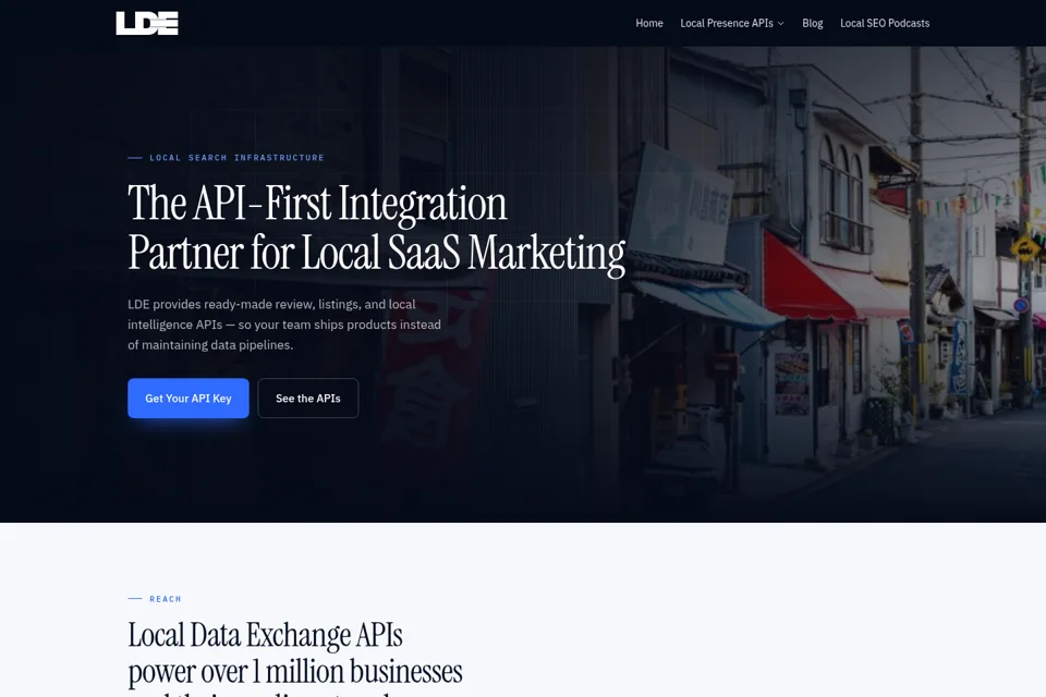 Aperçu de la landing page