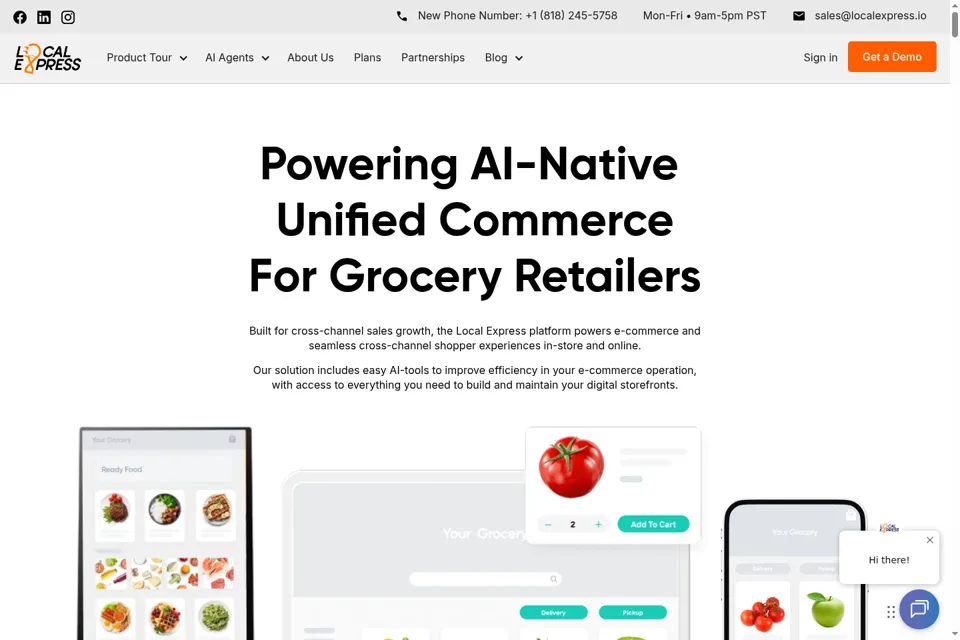 Aperçu de la landing page