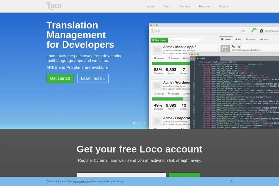 Landing page preview