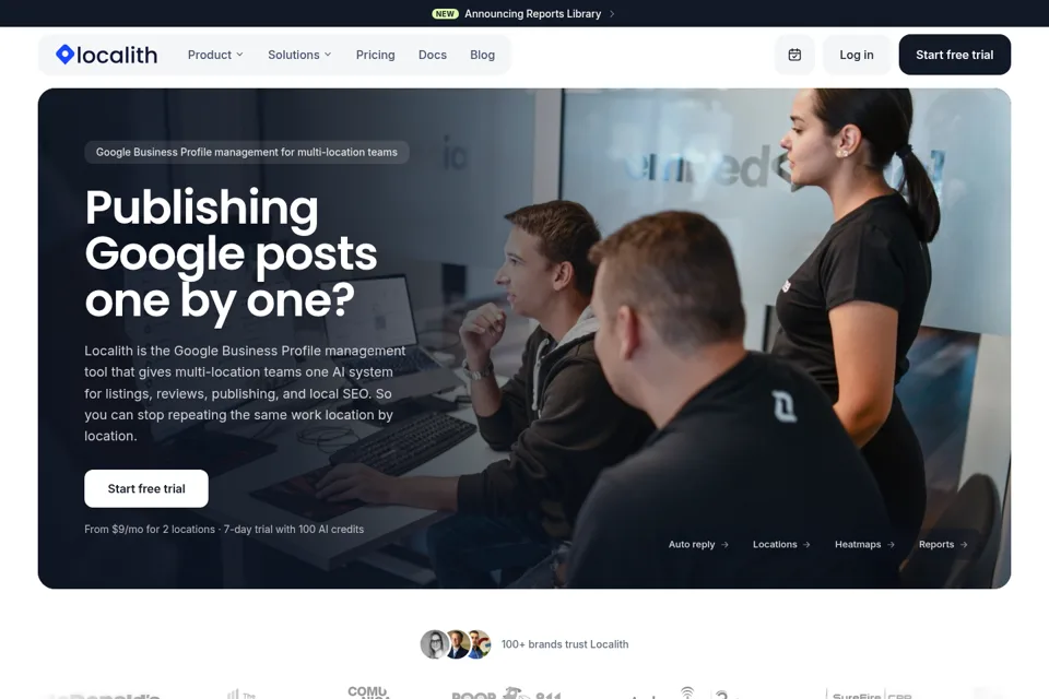 Aperçu de la landing page