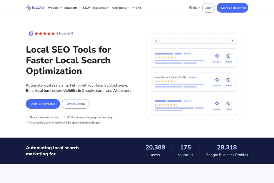 Landing page preview