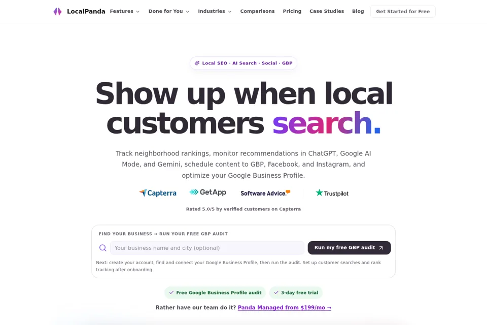 Landing page preview