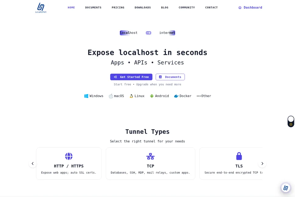 Aperçu de la landing page
