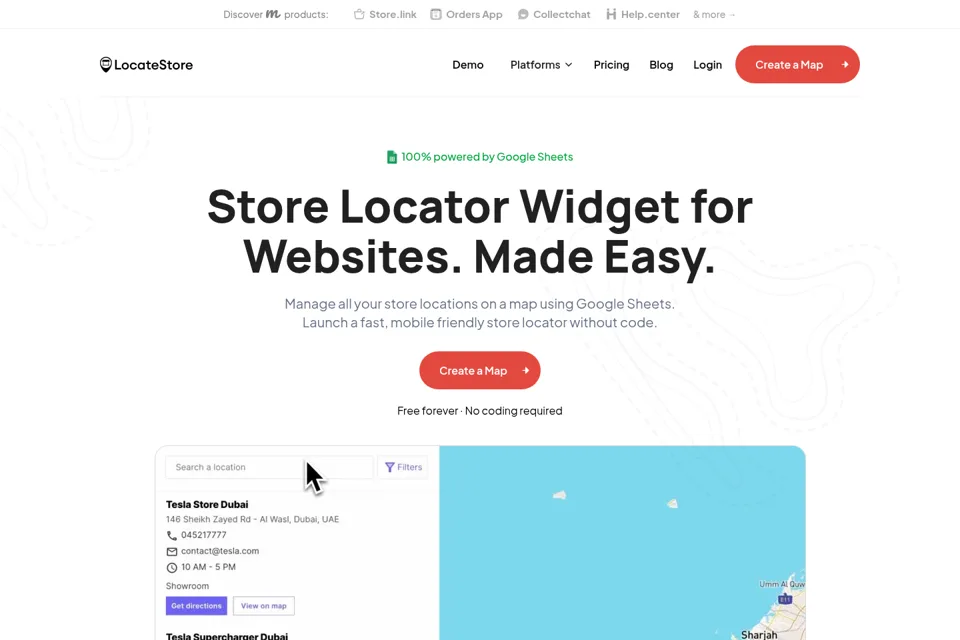 Aperçu de la landing page