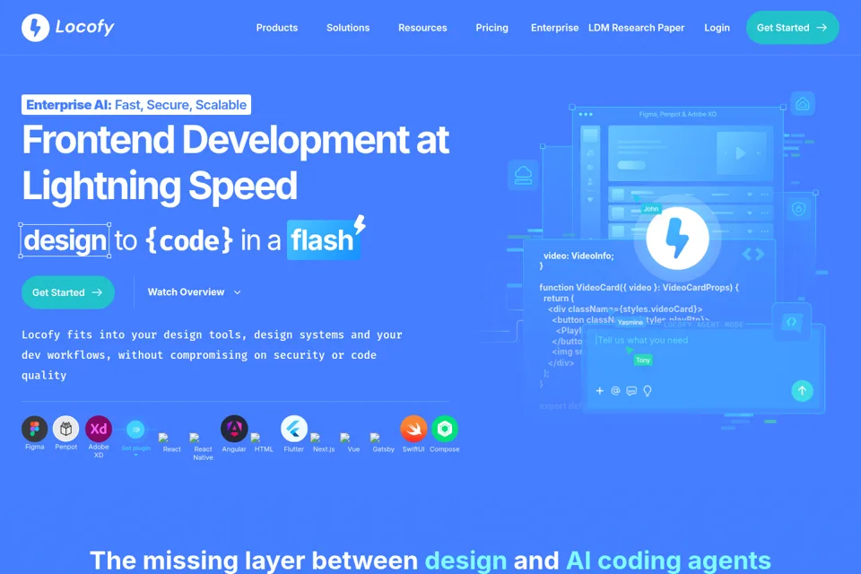 Aperçu de la landing page