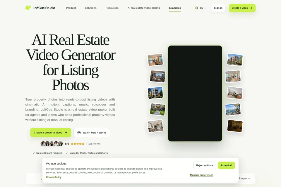 Aperçu de la landing page