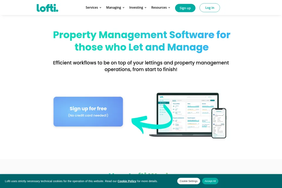 Aperçu de la landing page