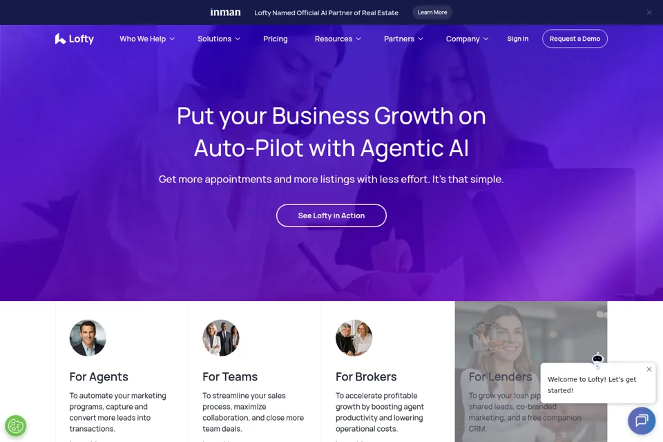 Aperçu de la landing page