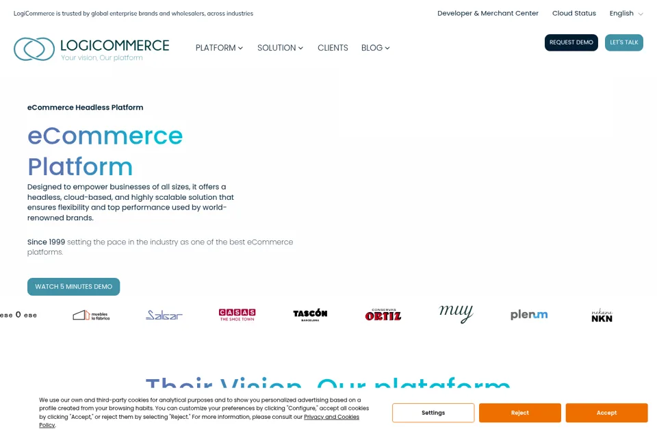 Aperçu de la landing page