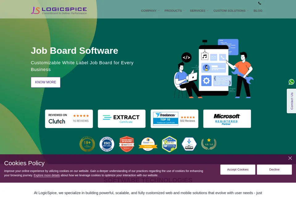 Aperçu de la landing page