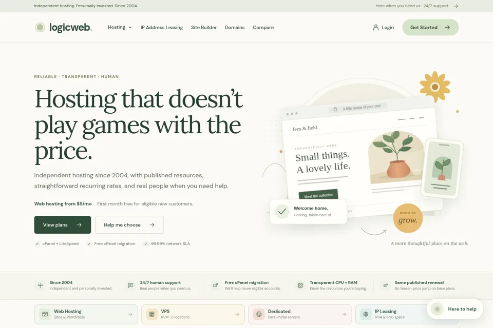 Landing page preview