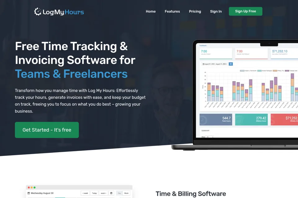Aperçu de la landing page