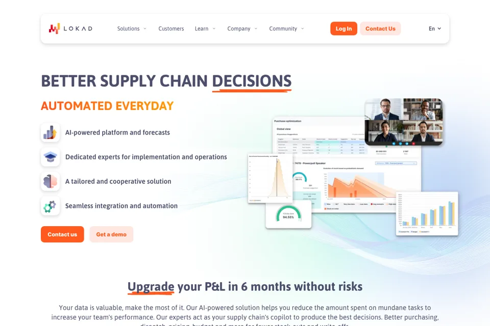Aperçu de la landing page