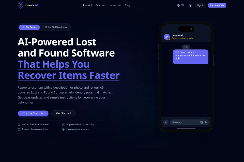 Aperçu de la landing page