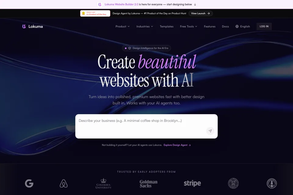 Aperçu de la landing page