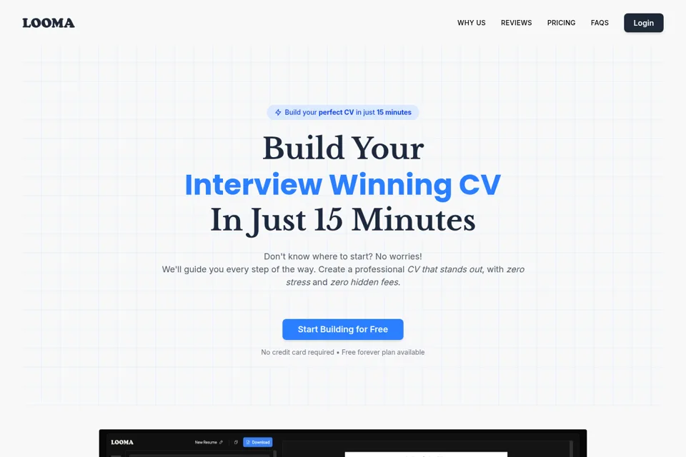 Aperçu de la landing page