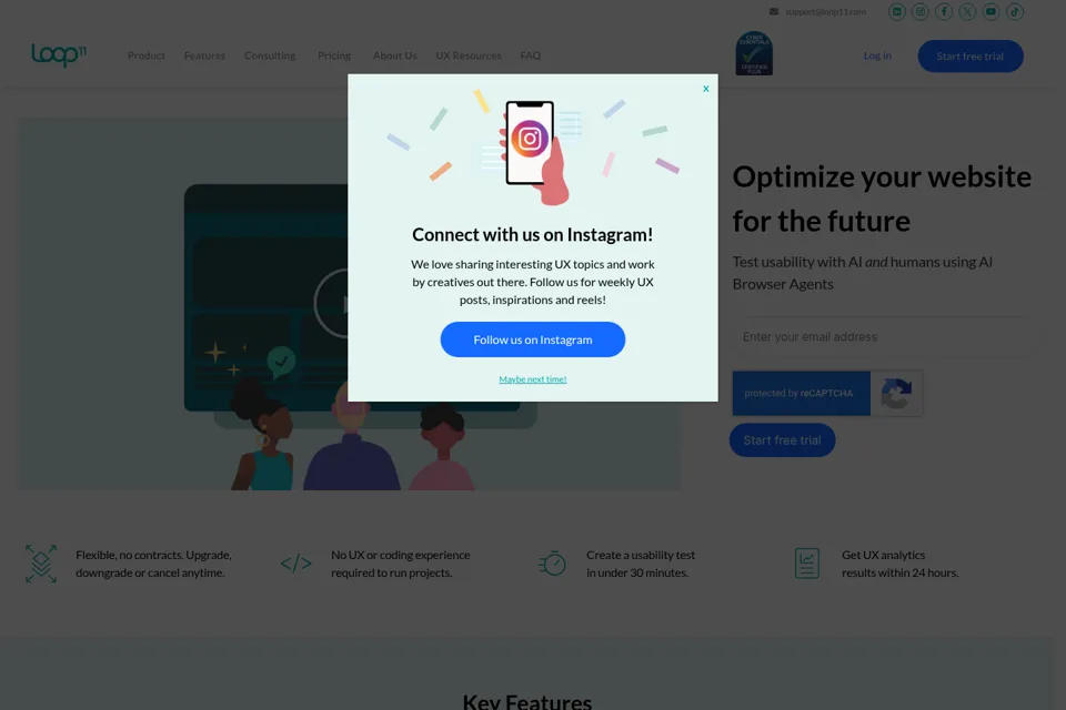Aperçu de la landing page