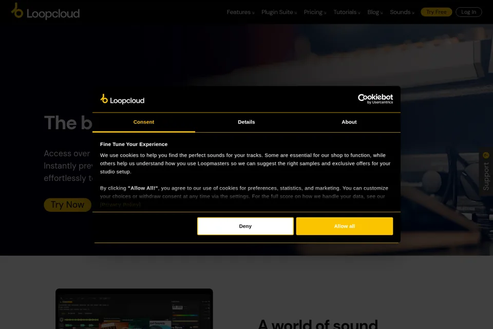 Aperçu de la landing page