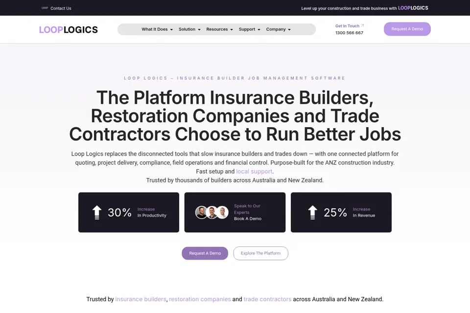 Aperçu de la landing page