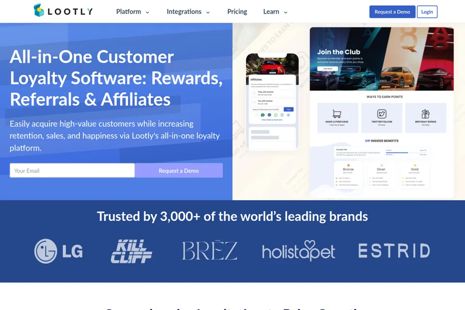 Aperçu de la landing page