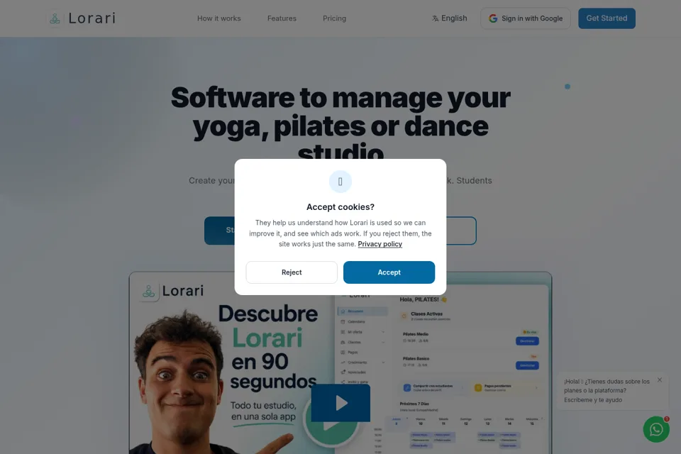 Aperçu de la landing page