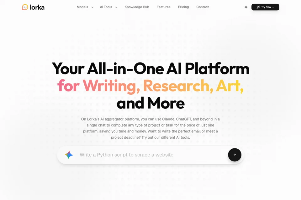 Aperçu de la landing page