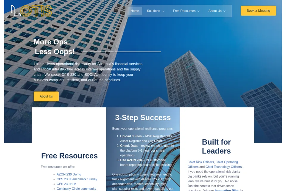 Aperçu de la landing page