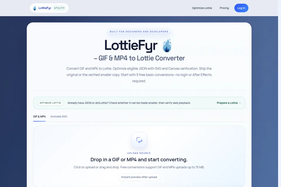 Landing page preview