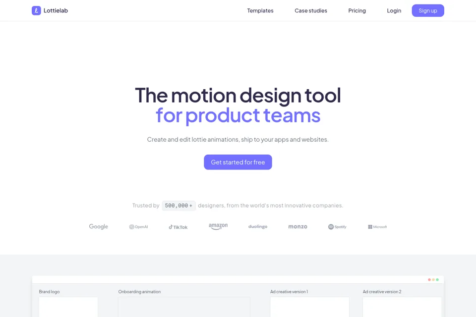 Landing page preview