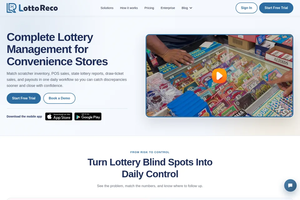 Aperçu de la landing page