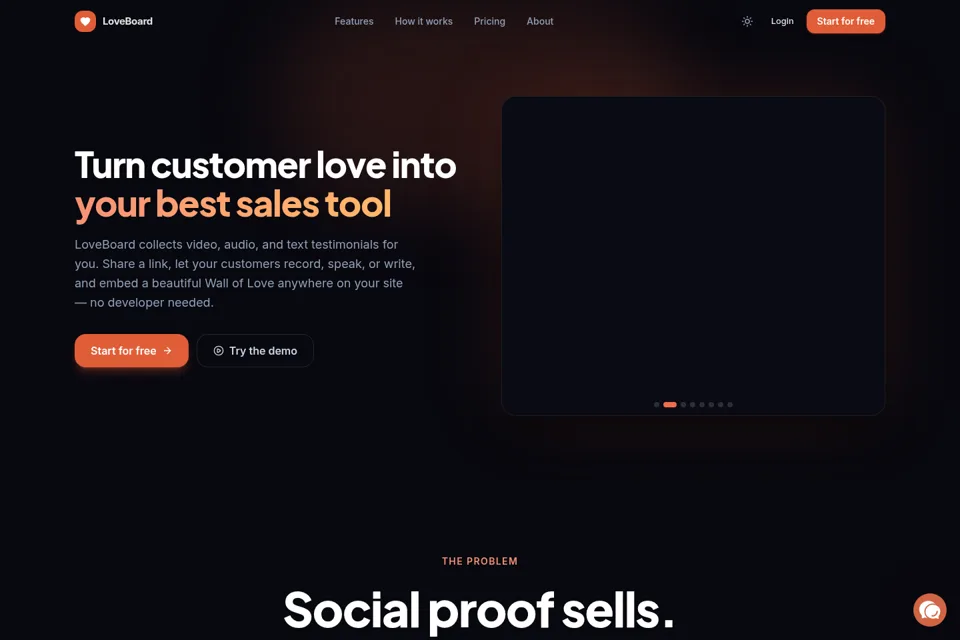 Landing page preview