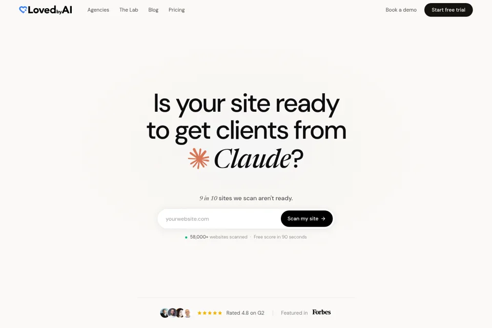 Aperçu de la landing page