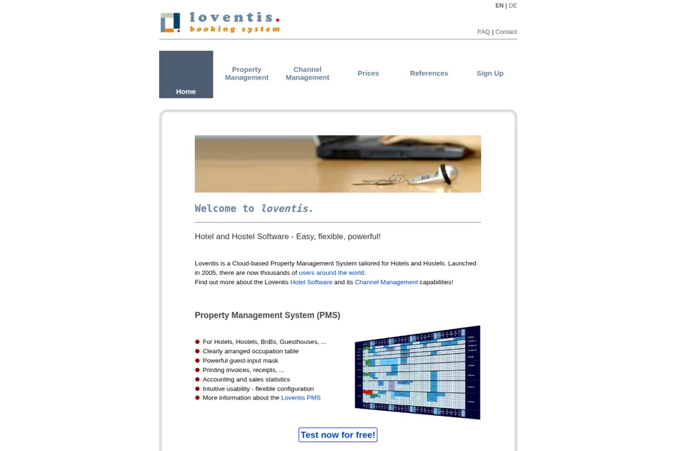 Aperçu de la landing page