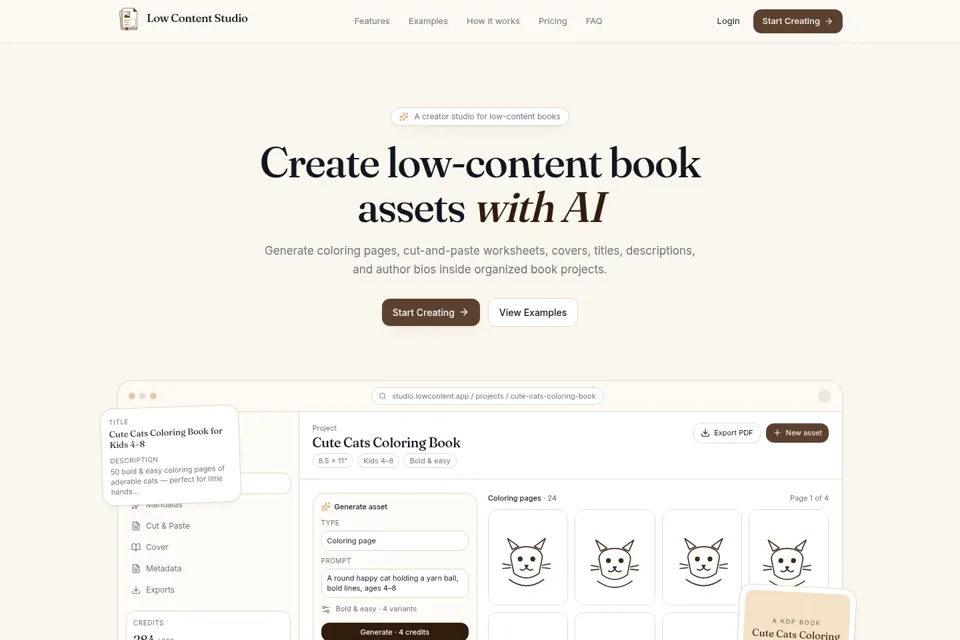 Aperçu de la landing page