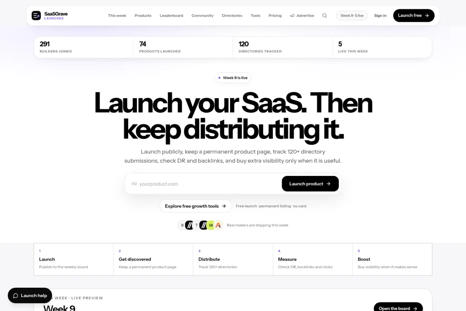 Aperçu de la landing page