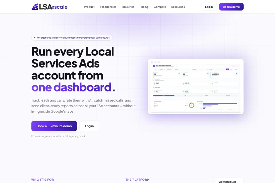 Aperçu de la landing page