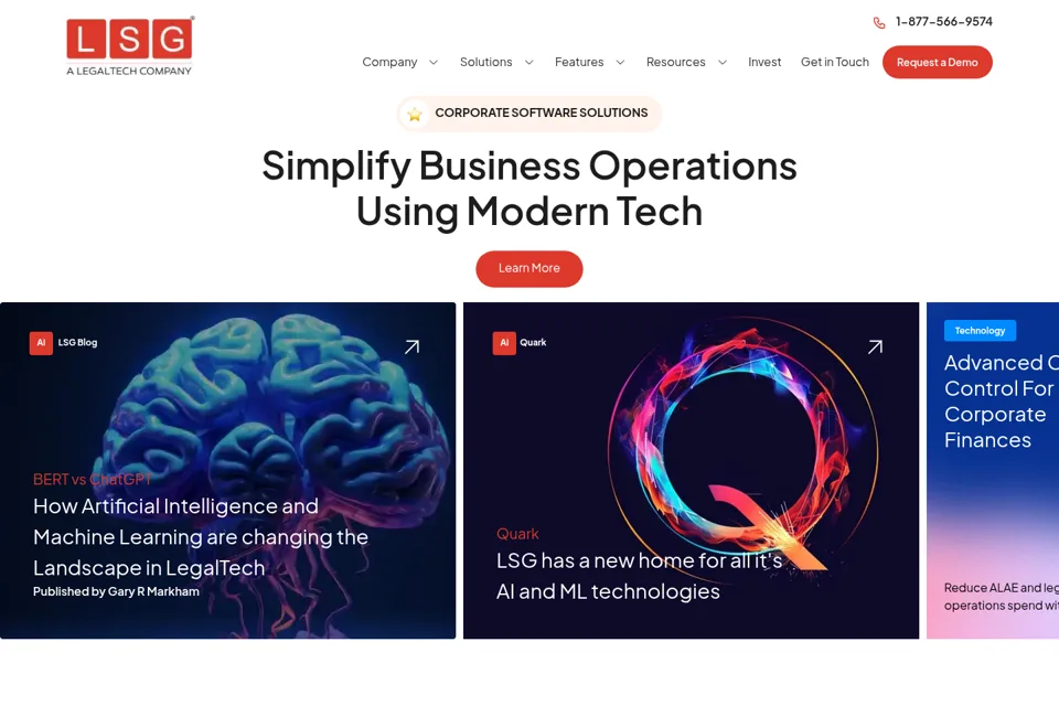 Aperçu de la landing page