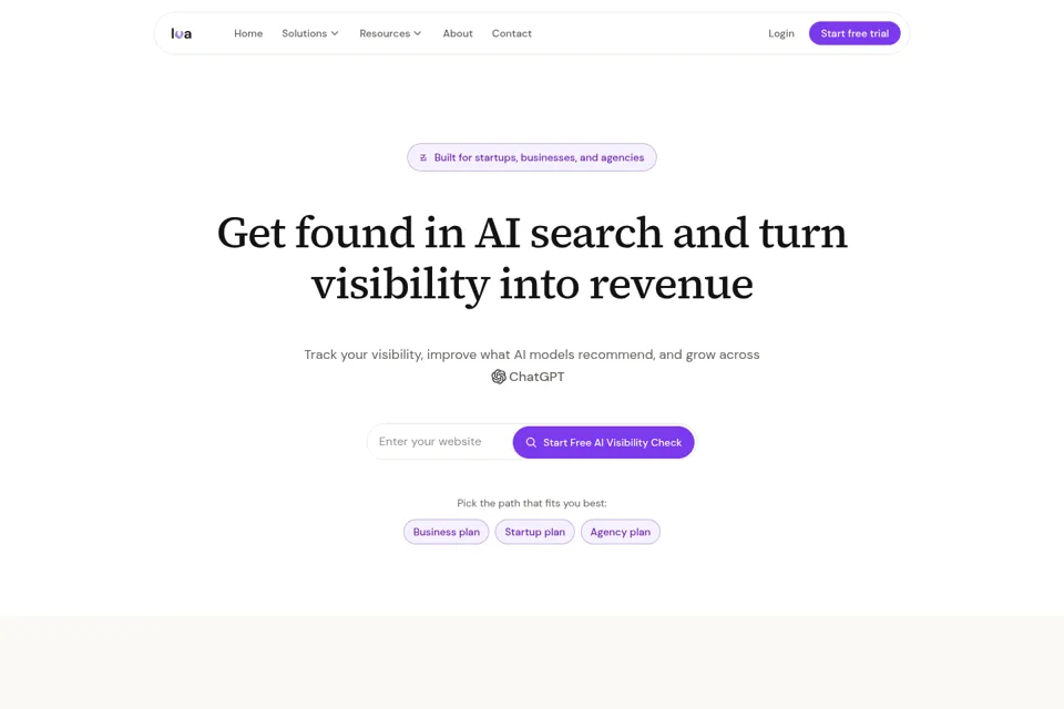 Aperçu de la landing page