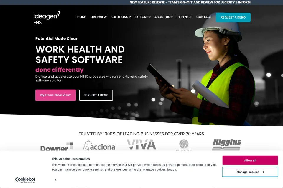 Aperçu de la landing page