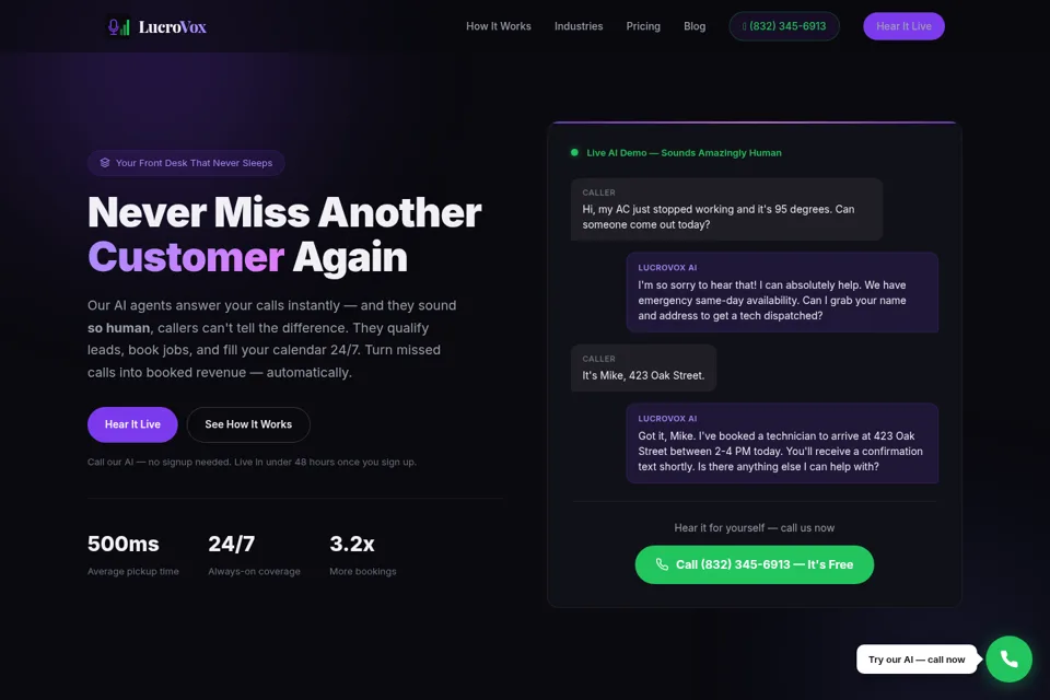 Landing page preview