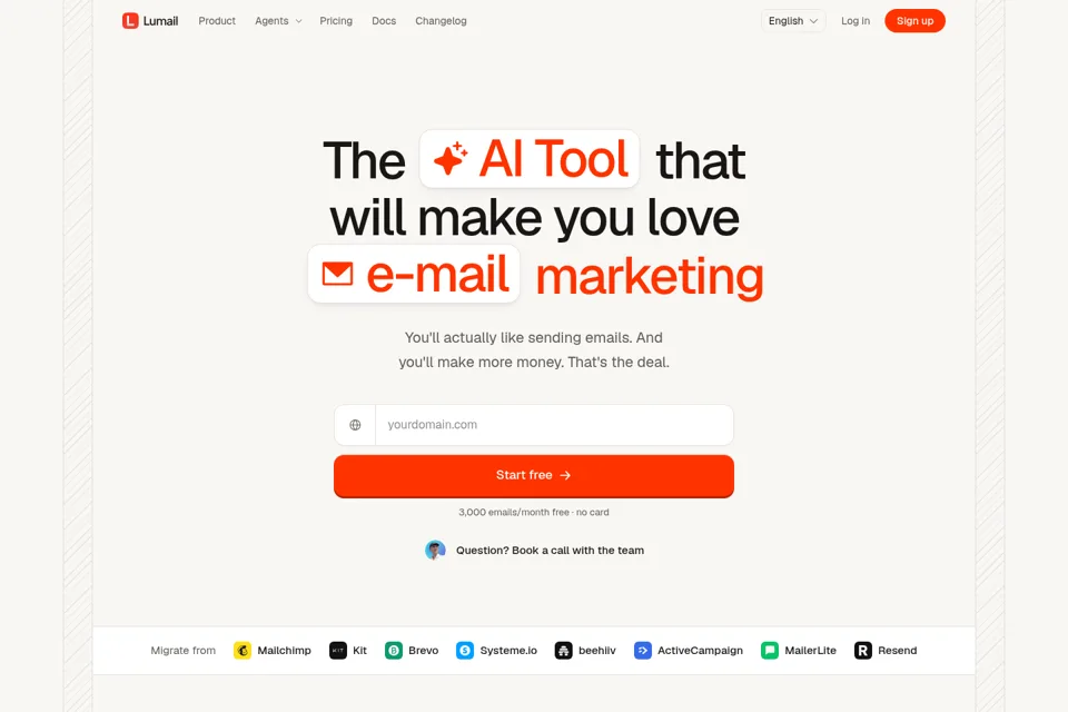 Aperçu de la landing page