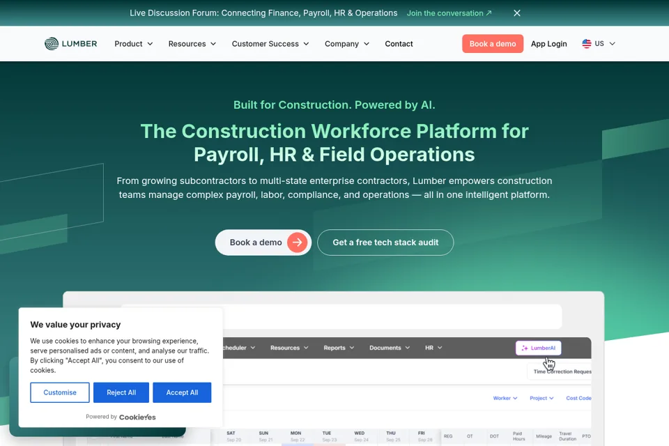 Aperçu de la landing page