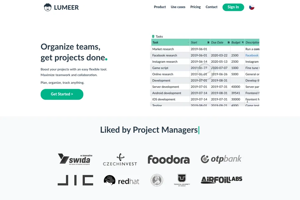 Aperçu de la landing page